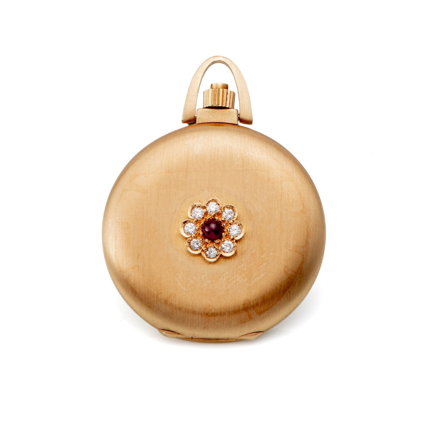 Chopard 18k Gold manual wind pendant watch with diamond and ruby