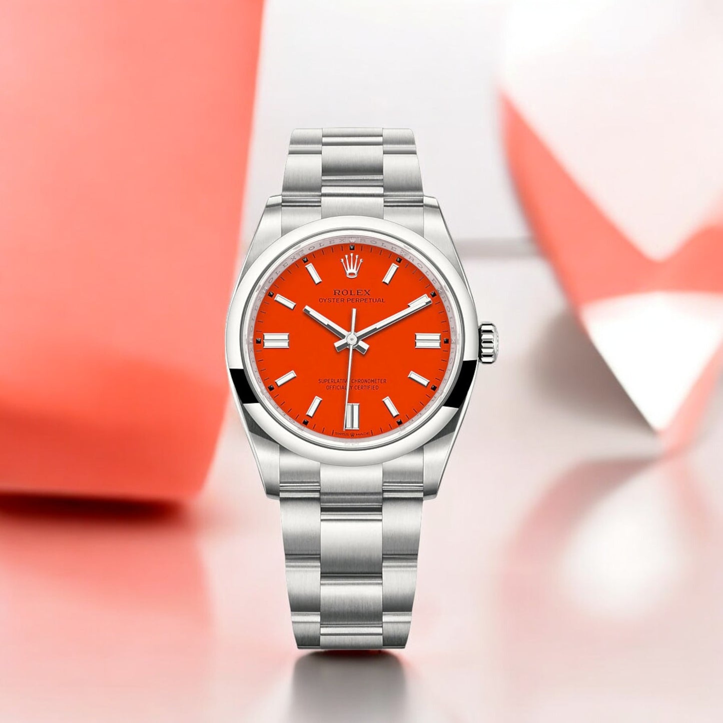 Rolex Oyster Perpetual 36mm Coral dial Ref. 126000, 24Time, chrono24, Rolex,, luxury watch