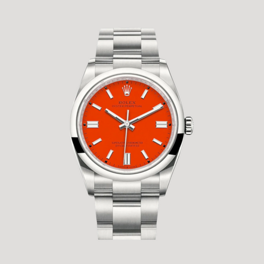 Rolex Oyster Perpetual 36mm Coral dial Ref. 126000, 24Time, chrono24, Rolex,, luxury watch