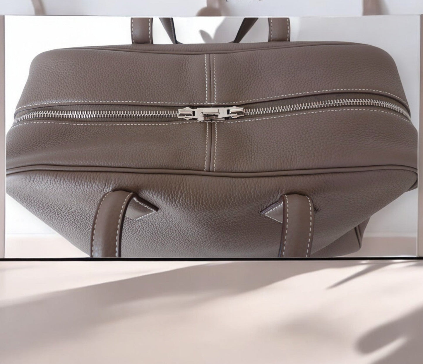 Hermes Victoria taupe leather bag / sac / tasche