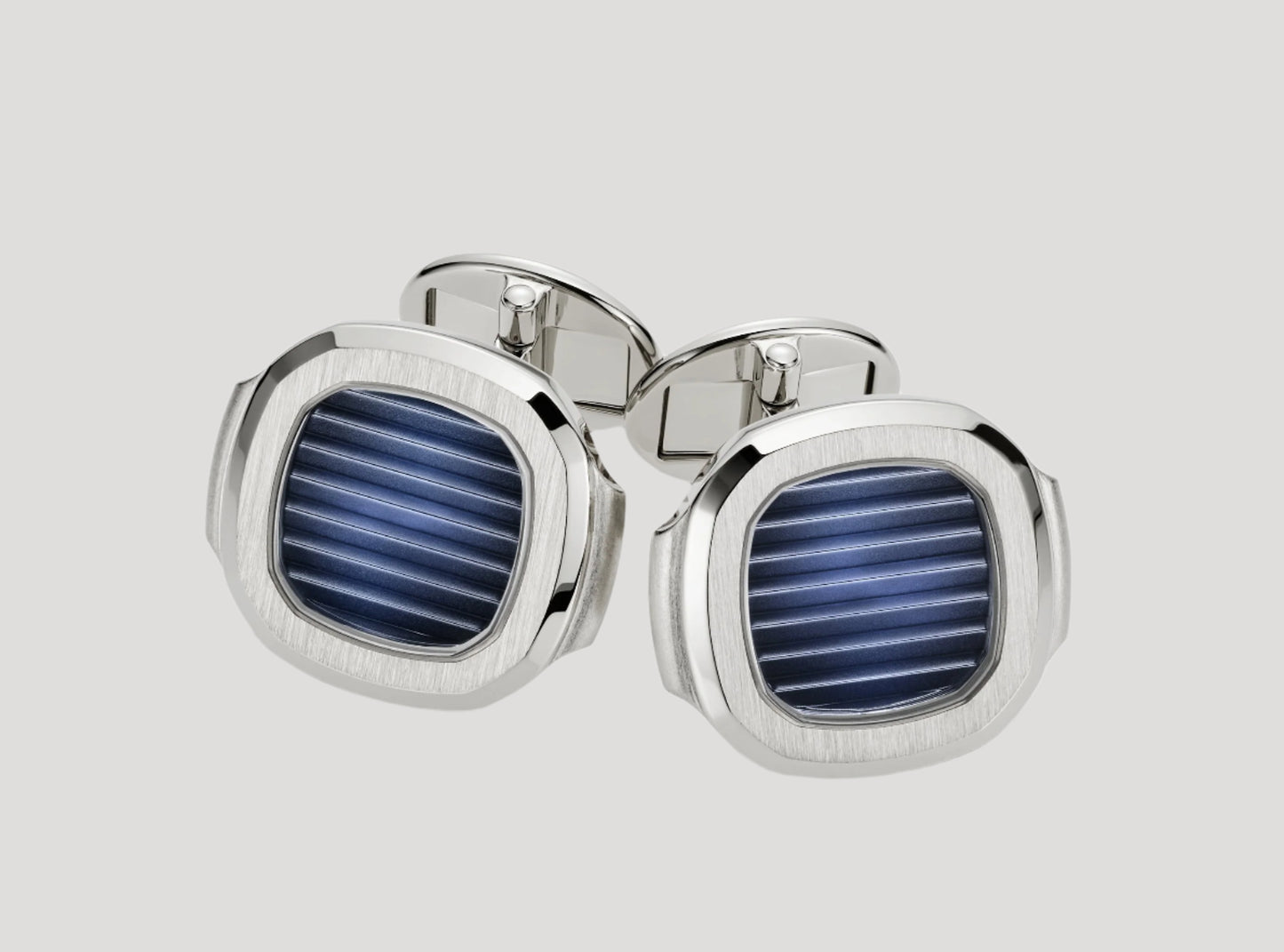 Patek Philippe New Nautilus Cufflinks/ Boutons Manchettes White Gold 18k Rare, Blue