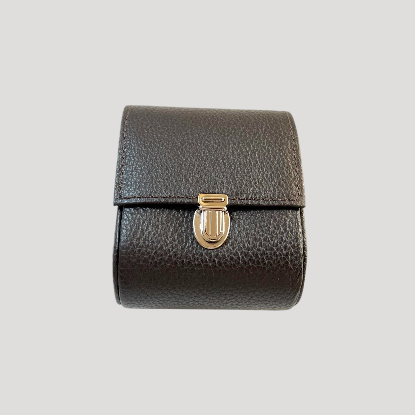 24Time New Dark Brown high quality leather watch travel pouch/ étui