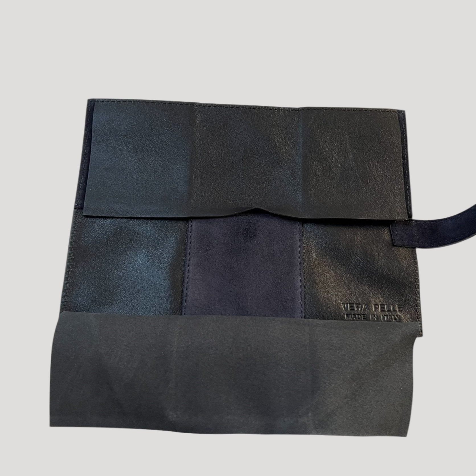 24Time New High Quality Navy Blue Leather Travel Pouch for 3 Watches