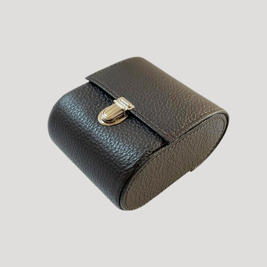 24Time New Dark Brown high quality leather watch travel pouch/ étui