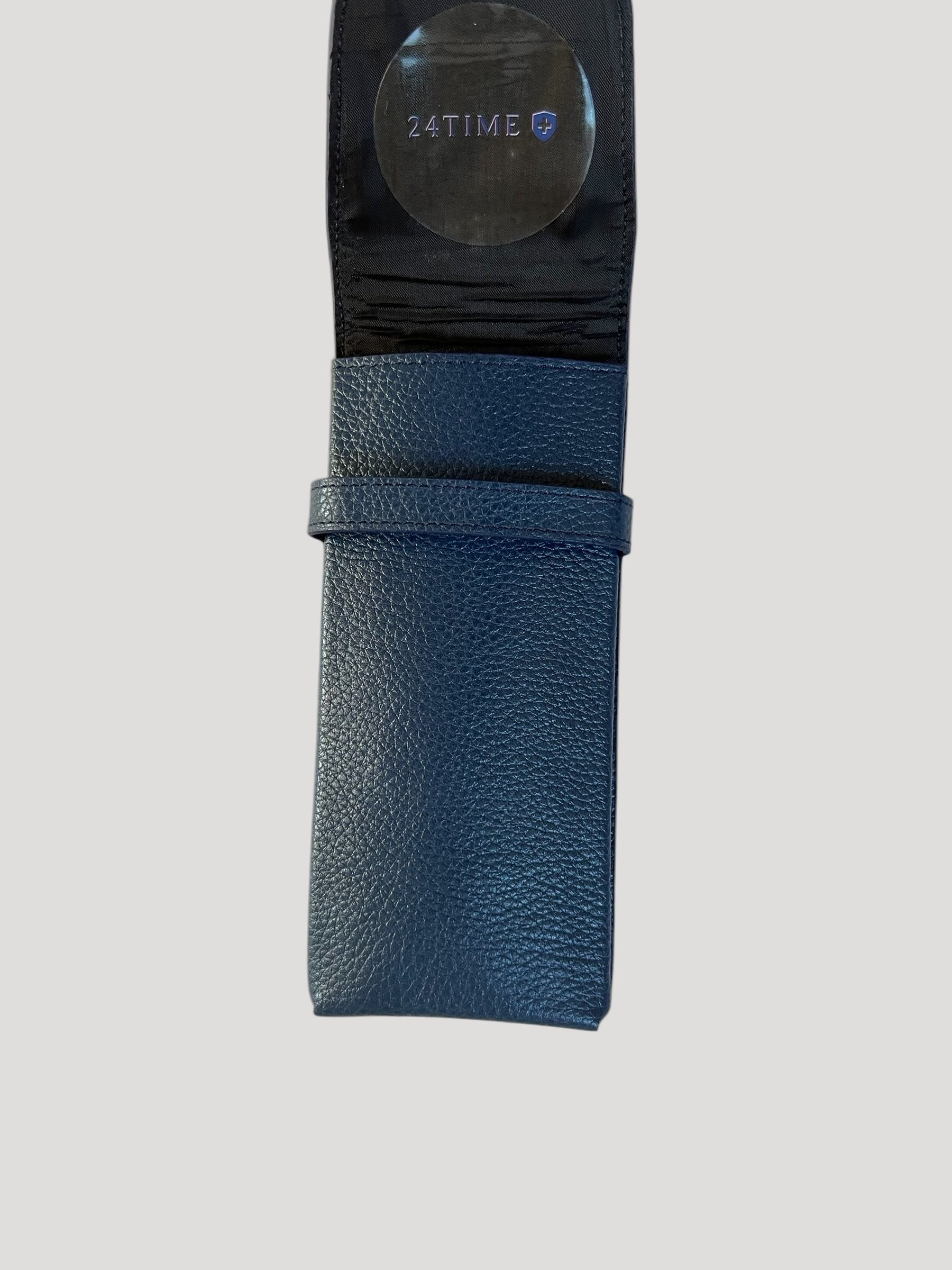 24Time New Blue high quality leather watch travel pouch/ étui