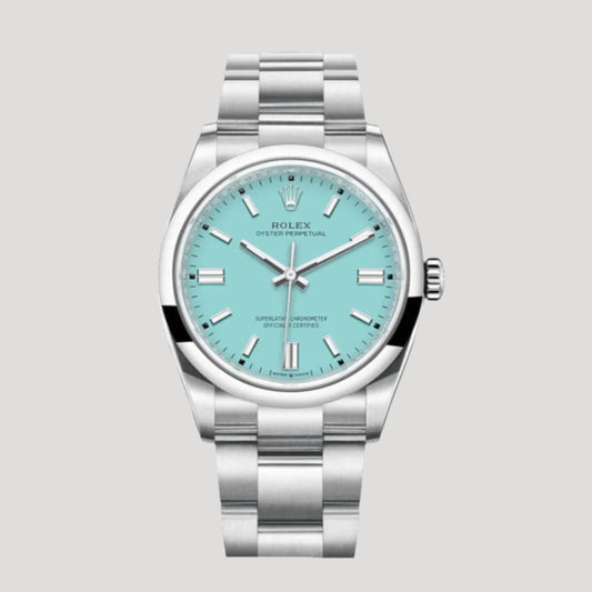Rolex Oyster Perpetual 36mm Tiffany dial Ref. 126000, 24Time, chrono24, Rolex, Tiffany, luxury watch
