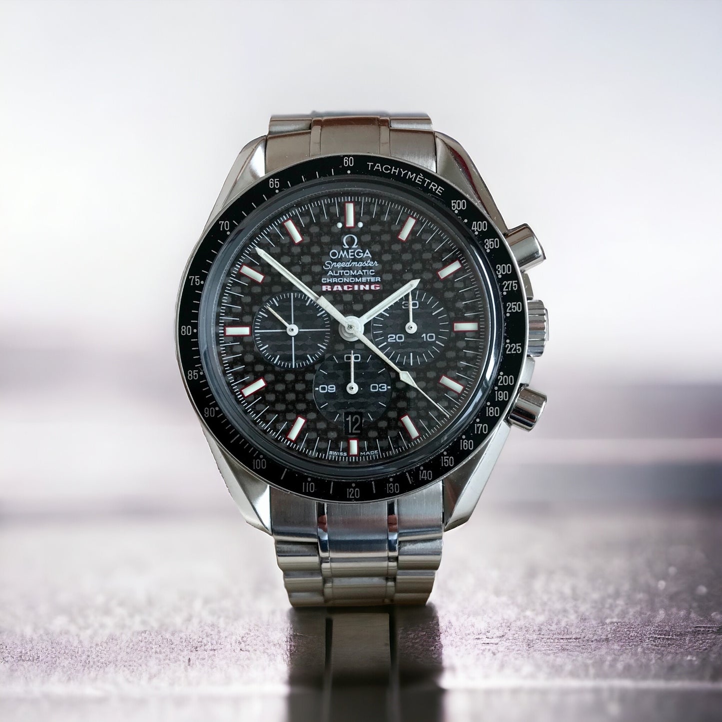 Omega Speedmaster Racing Chronograph Steel 42mm Carbon Black Dial Full Set Ref. 3552.59.00
