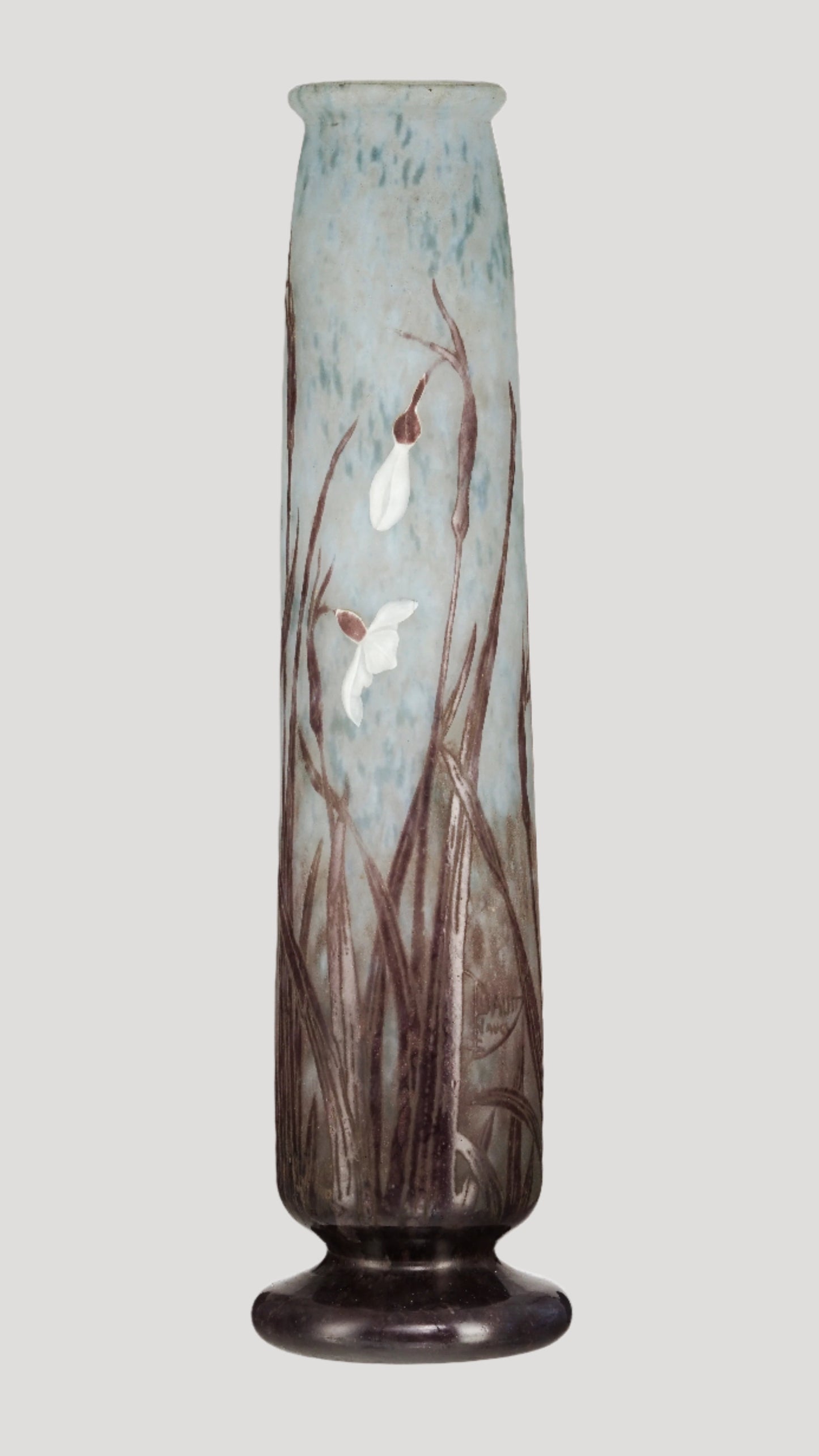 Daum Nancy important multi layer glass 44 cm Vase Rare 1900'