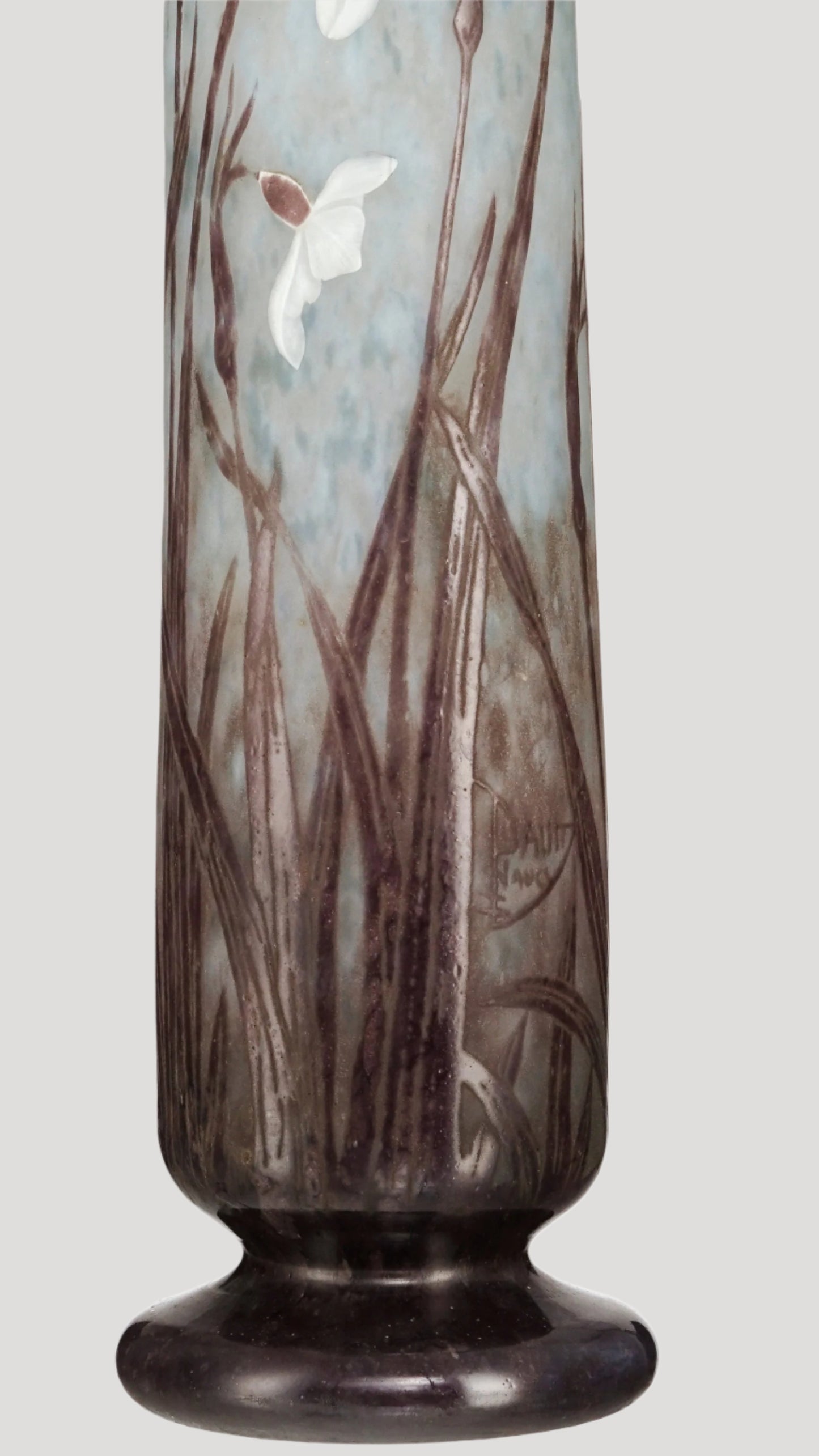 Daum Nancy important multi layer glass 44 cm Vase Rare 1900'