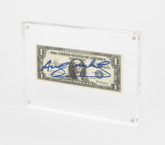 Andy Warhol signed 1 dollar with authenticity certificate