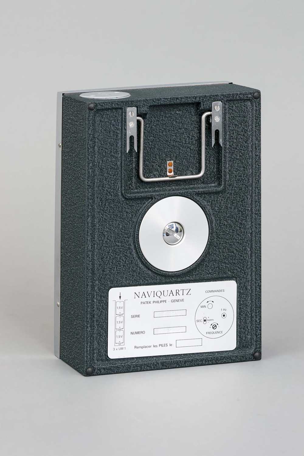 Patek Philippe Naviquartz Table clock in its original Patek mahogany case Ref. 1200 Rare
