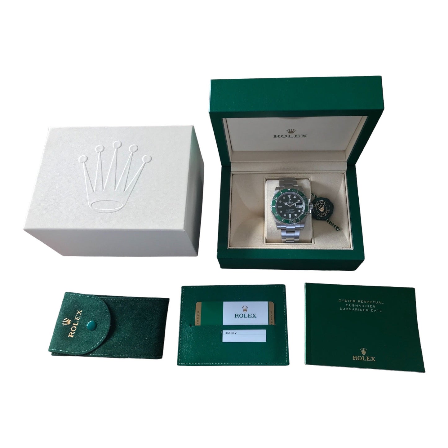 ROLEX Submariner Date Reference 116610LV 'Hulk' Full Set