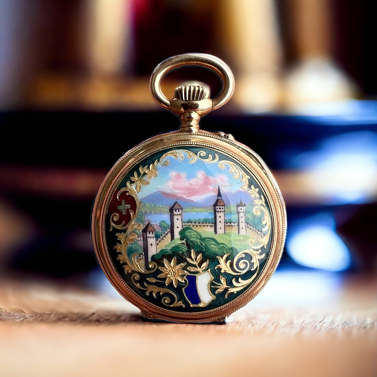 Vacheron Constantin 18k Gold Pendant & Pocket Watch Taschenuhr / Montre de poche Handpainted year 1901