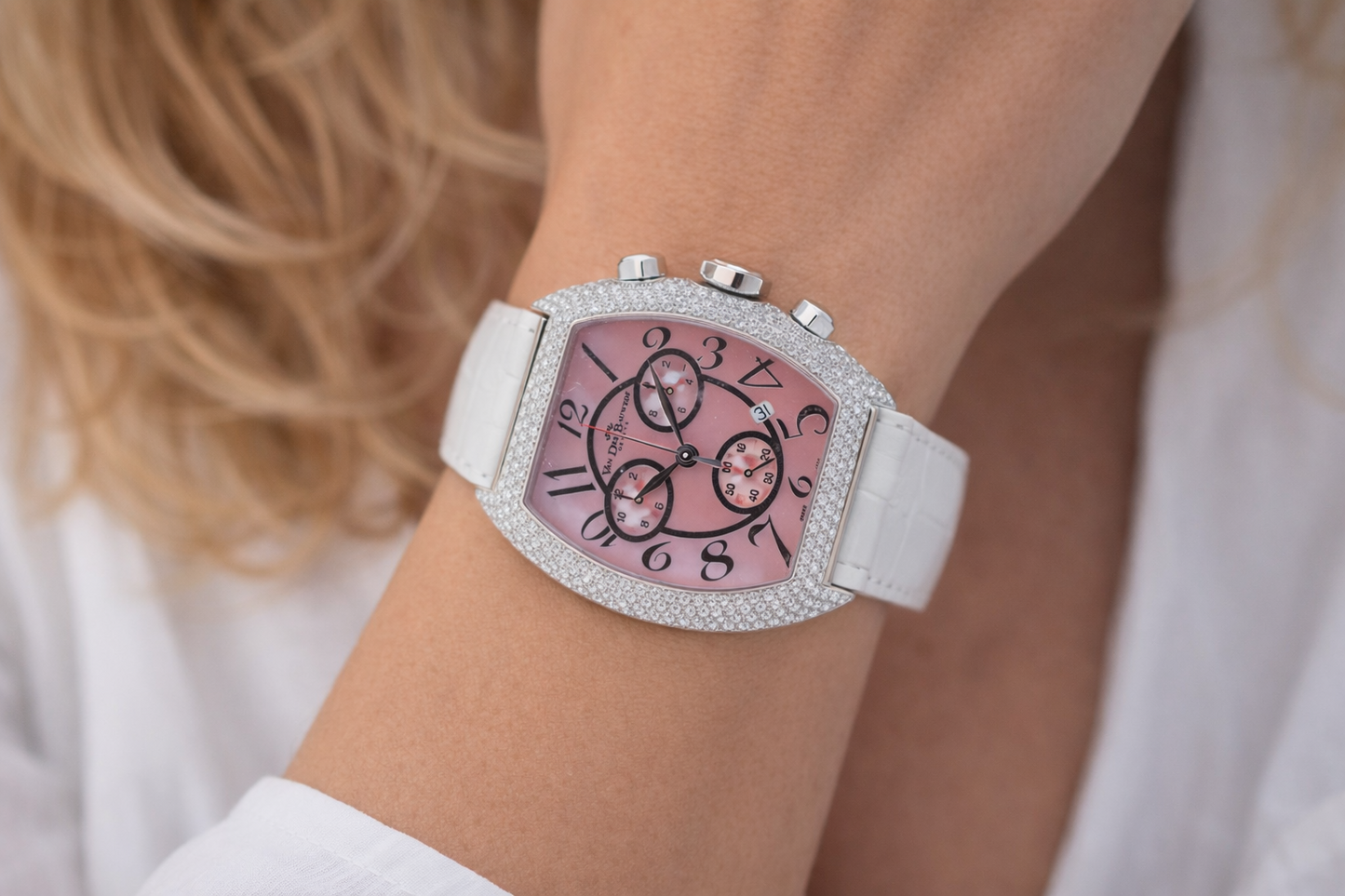 Van der Bauwede Full White Diamonds Chronograph New Full Set