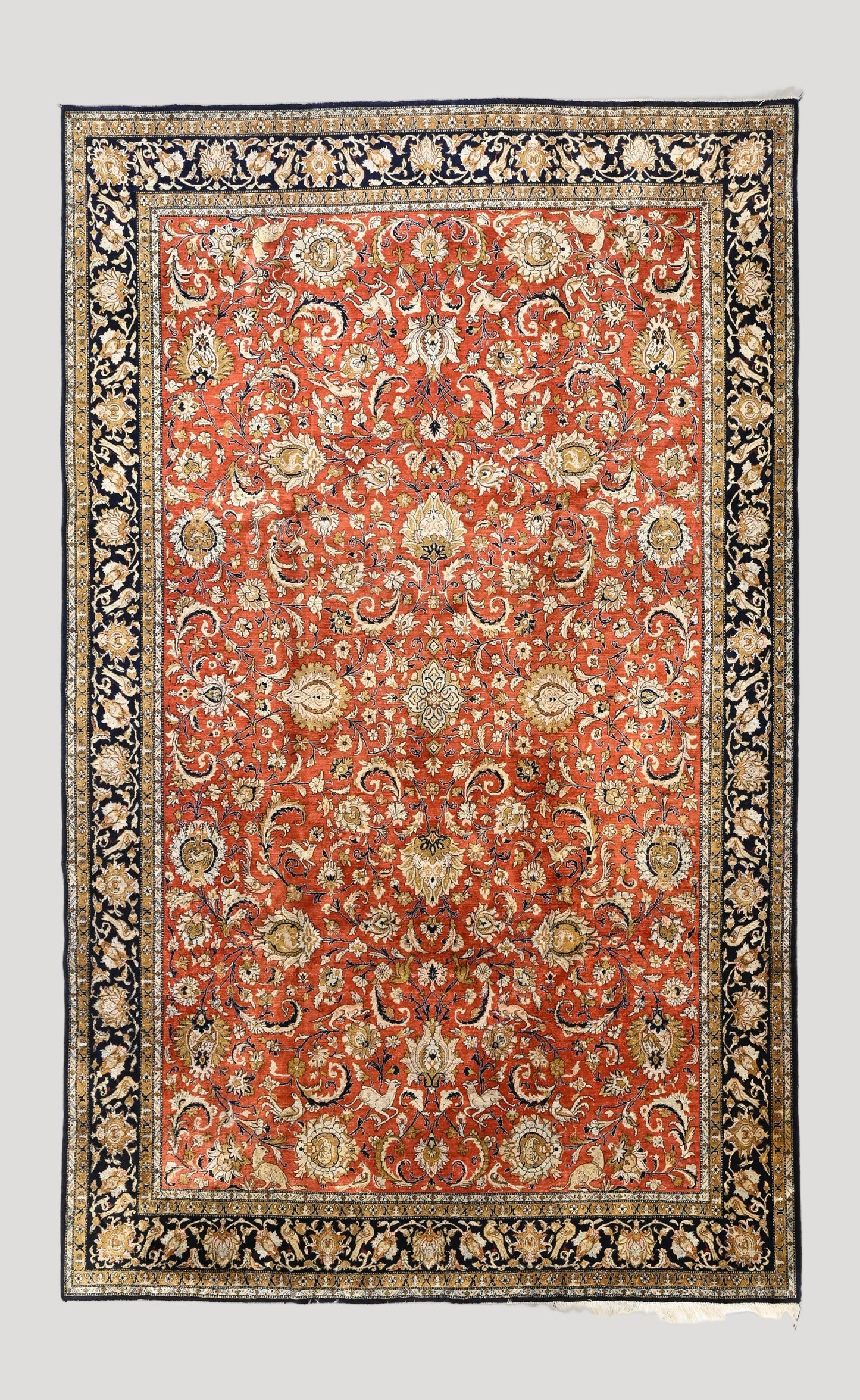 Ancient Ghom large silk carpet/ tapis/ teppich, Iran 20c