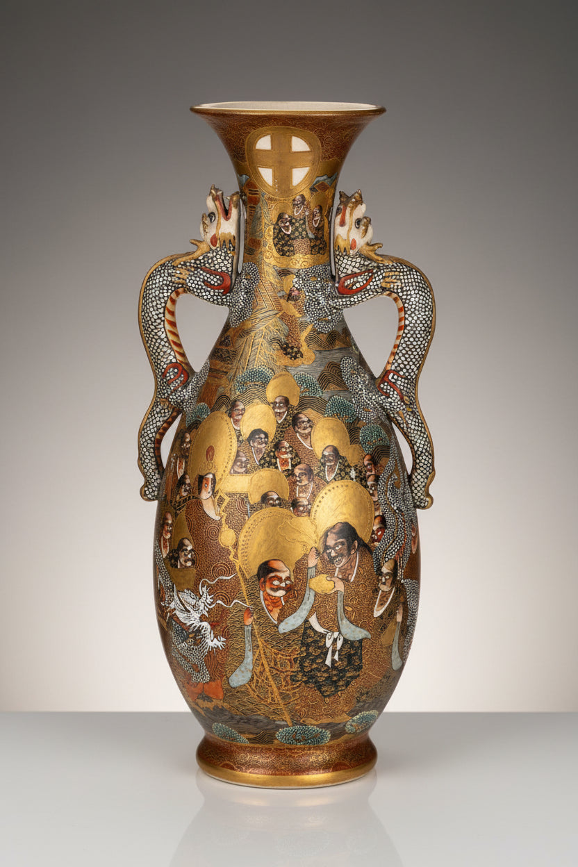 Ancient Satsuma Vase signed, Japan Meiji XIX c