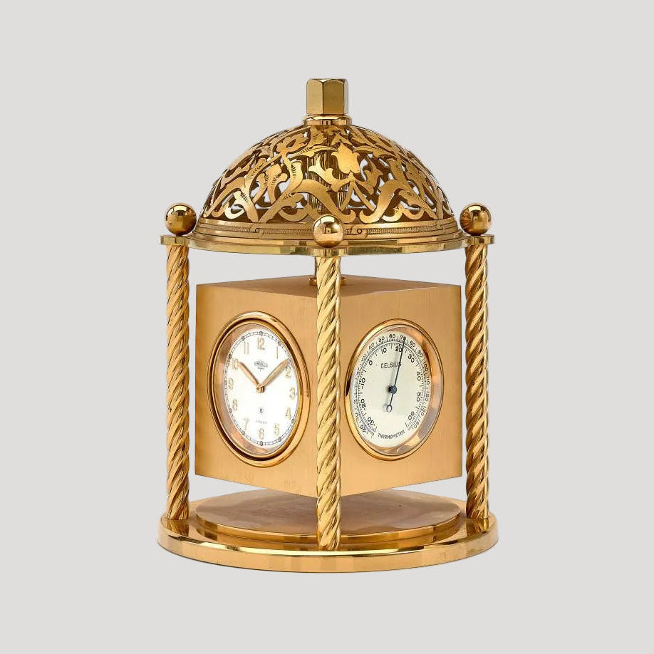 Angelus Switzerland Desk Clock Horloge Tischuhr with Four Sided Rotating case