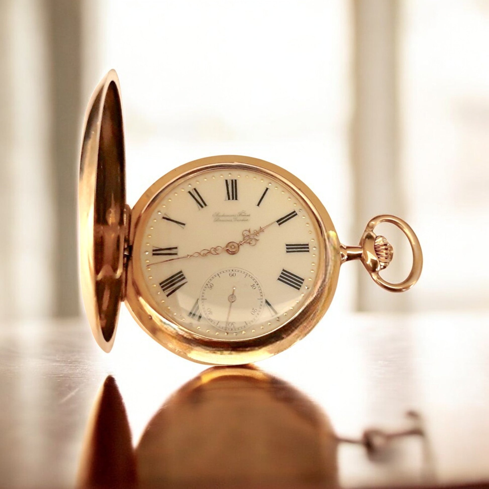 Audemars Freres Genève & Brassus Vintage Rose Gold Pocket Watch Rare Collector