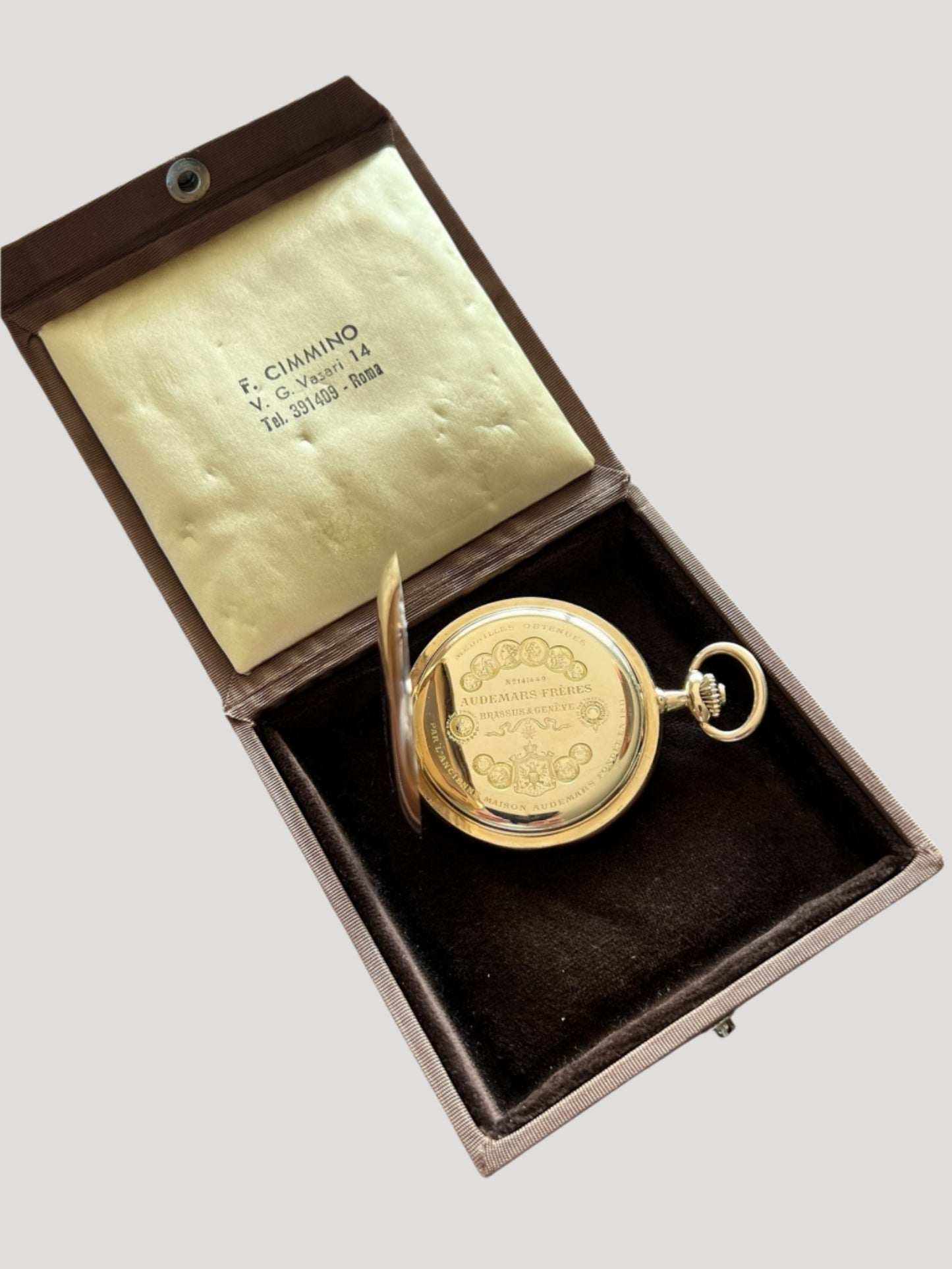 Audemars Freres Genève & Brassus Vintage Rose Gold Pocket Watch Rare Collector