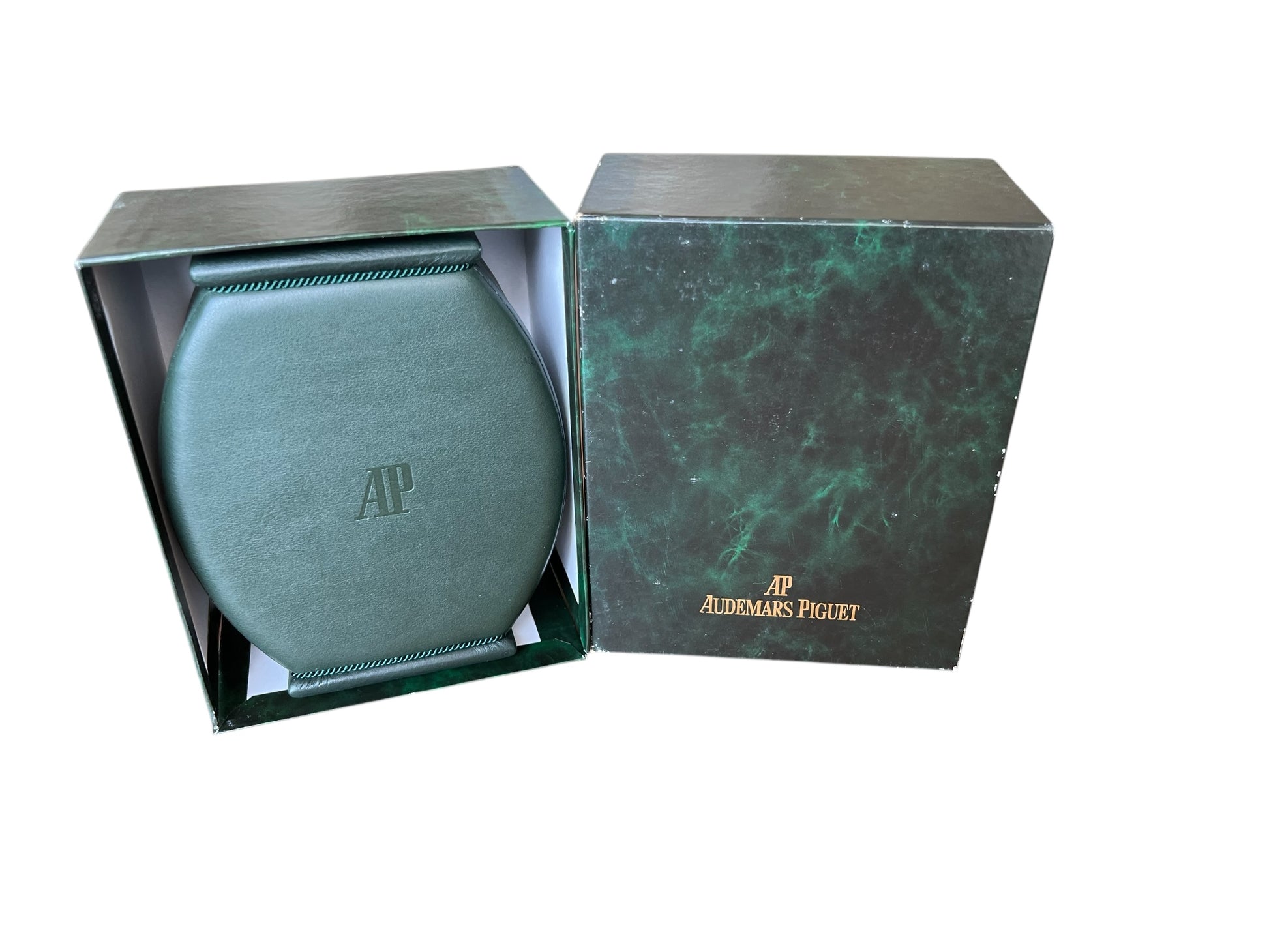 Audemars Piguet Rare Vintage Green Leather Carnegie Box / Boîte in its outer box
