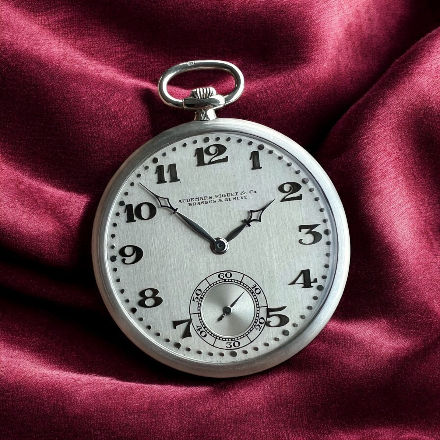 Audemars Vintage Platinum Ultrathin Art Deco Open face Pocket Watch