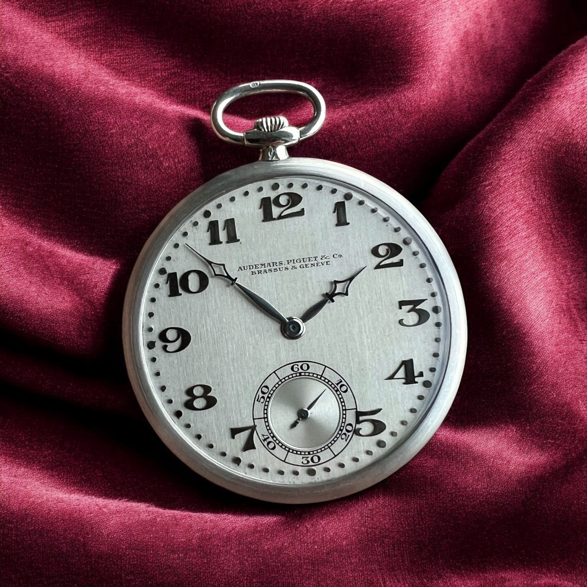 Audemars Vintage Platinum Ultrathin Art Deco Open face Pocket Watch