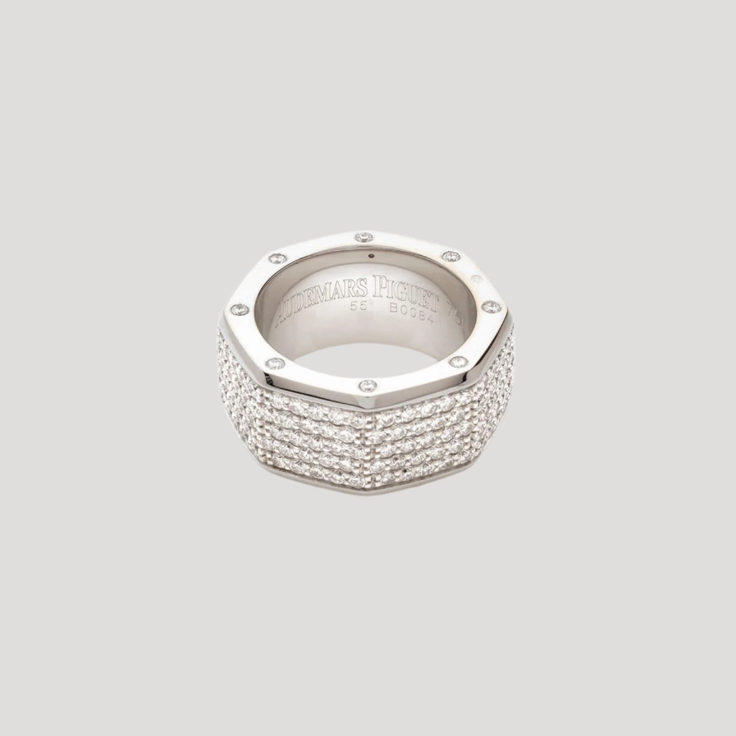 Audemars Piguet Royal Oak Off Shore, 18K White Gold, Full Diamonds Ring NEW