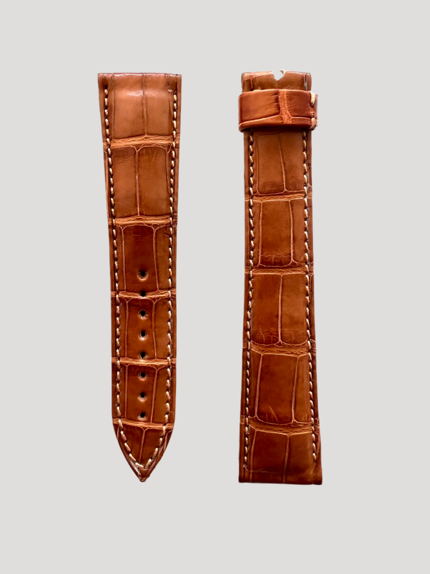Blancpain New Brown Croco Leather Bracelet 
