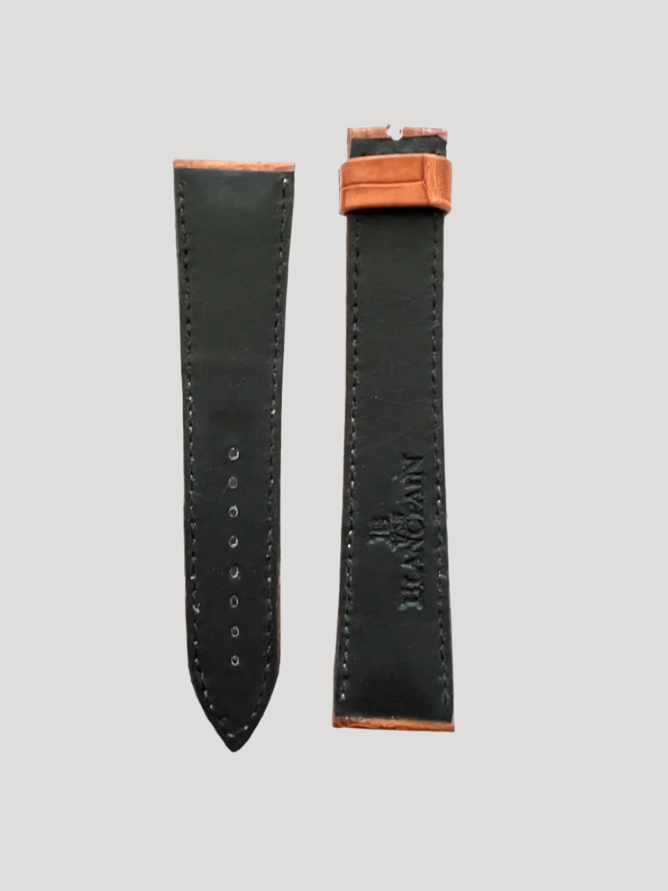 Blancpain New Brown Croco Leather Bracelet 