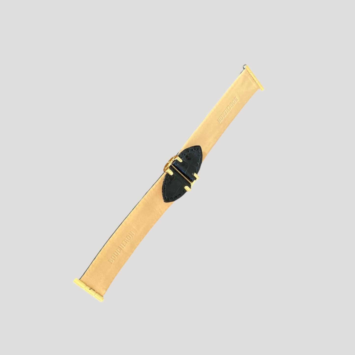 Boucheron Croco Leather Black band/strap/bracelet New