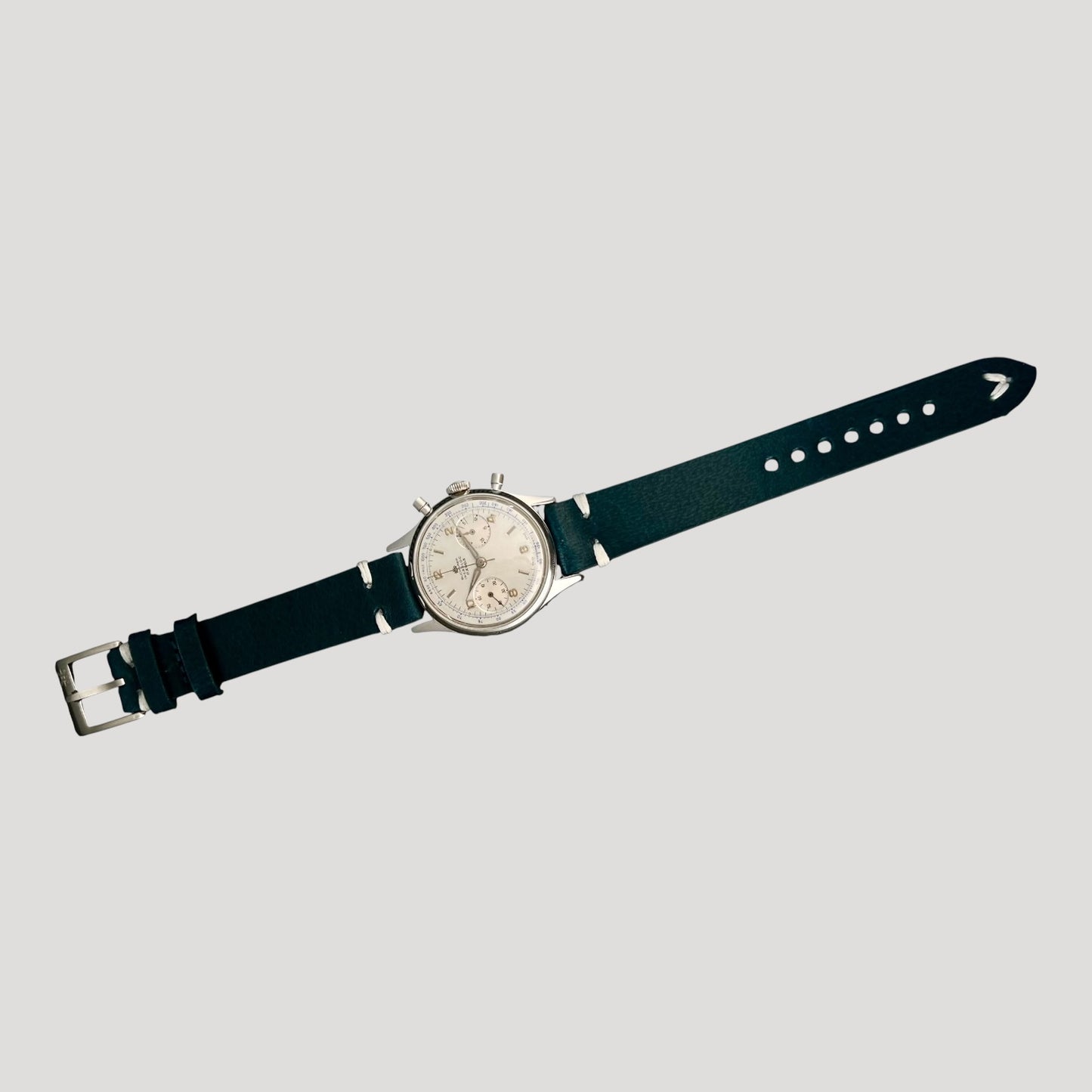 Bucherer Vintage Incabloc Mechanical Chronograph steel watch 36mm