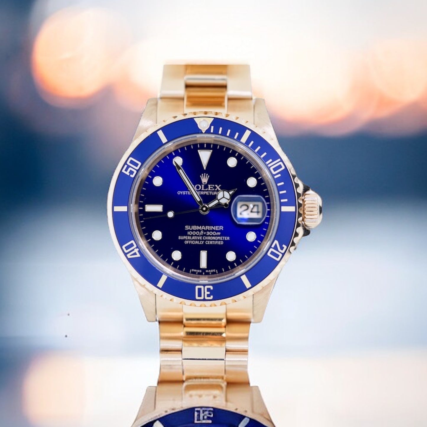 Rolex Submariner 18K Gold Blue Dial Ref. 16618 Full Set