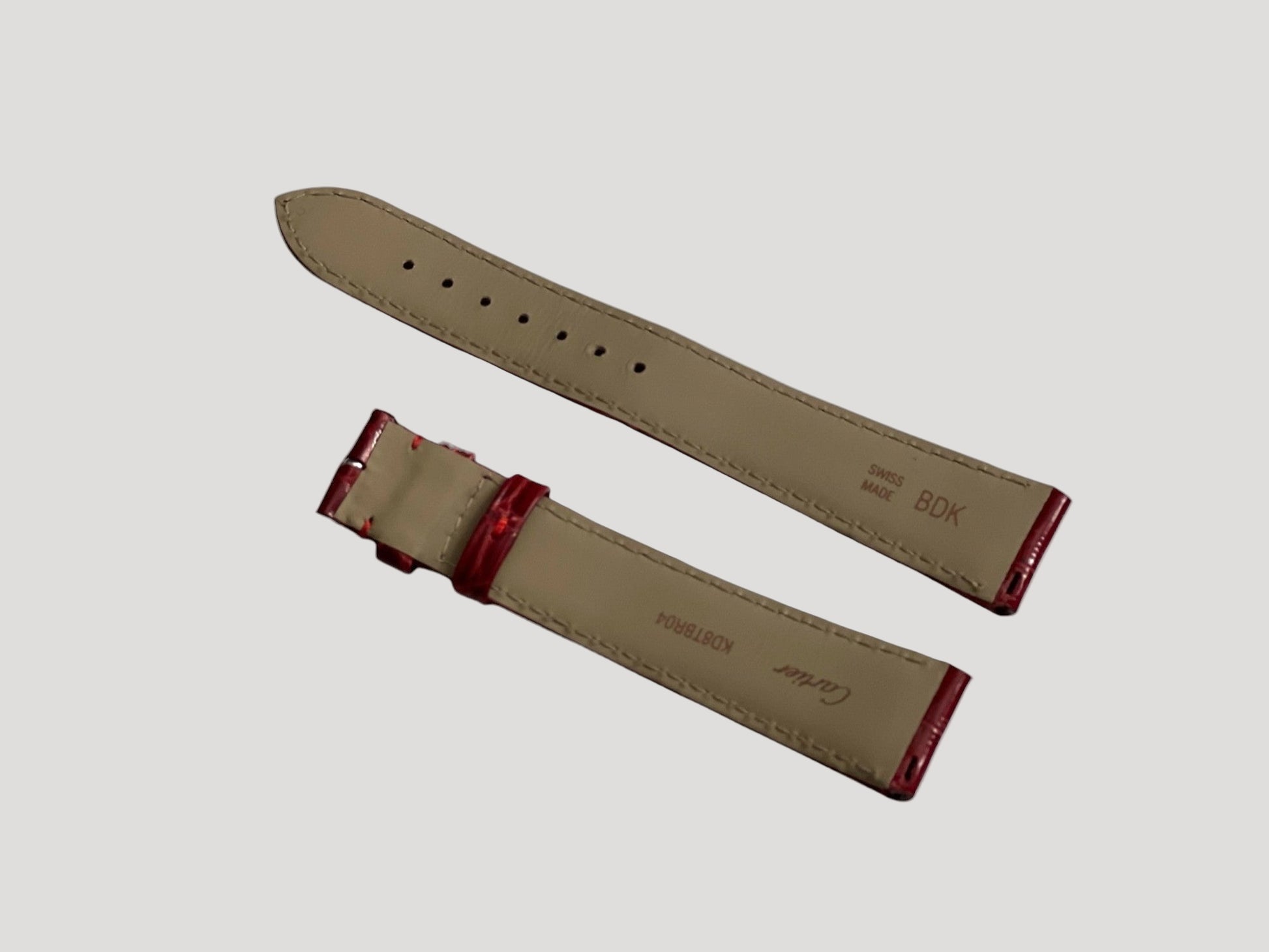 Cartier Burgundy Bordeaux Croco Leather Band/ Strap/ Bracelet NEW 18mm