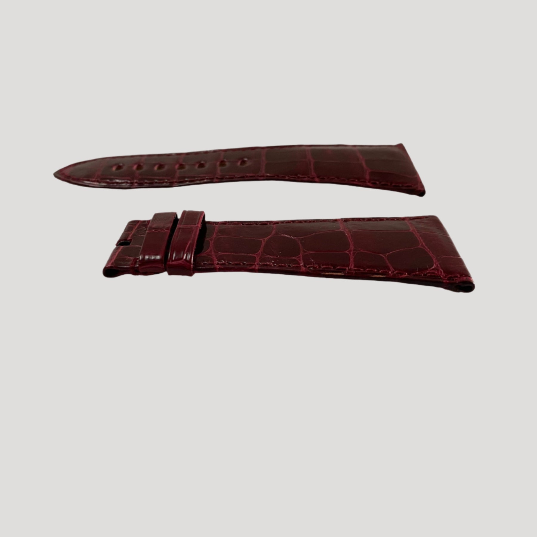 Cartier New Burgundy Croco Leather Bracelet/Band/Strap 28 mm