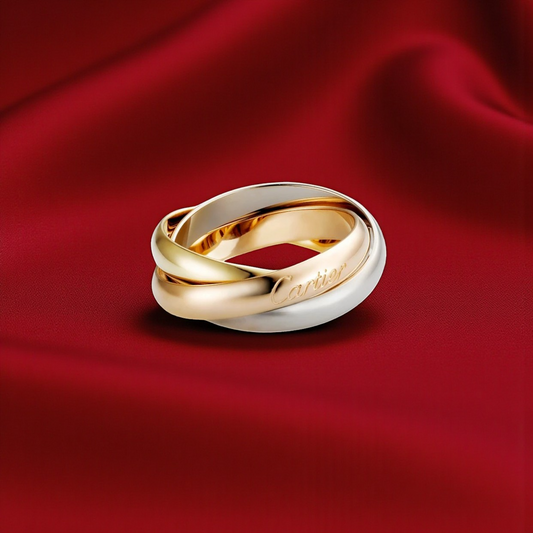 Cartier New Trinity Ring Bague in white, rose & yellow 18k Gold