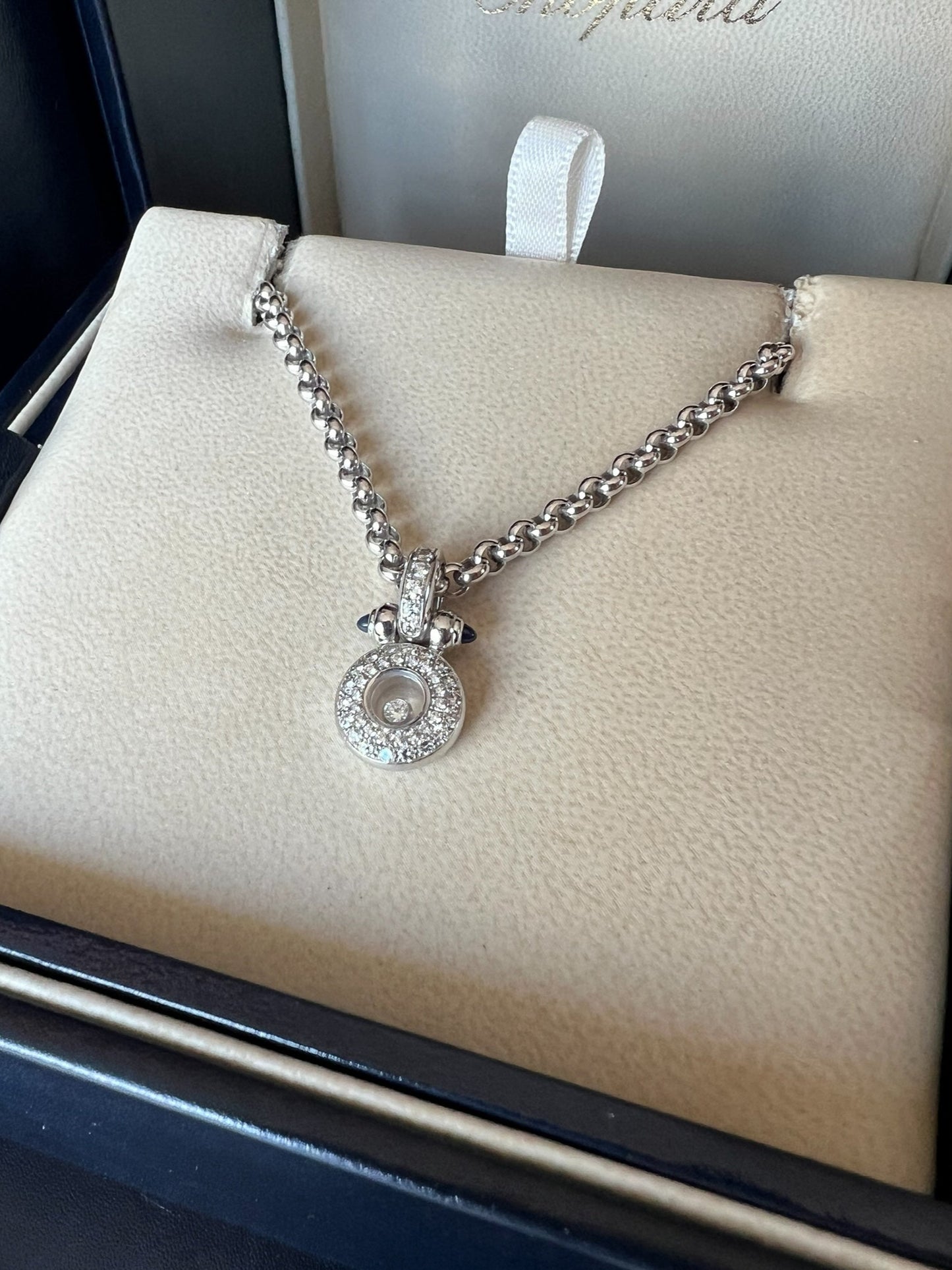 Chopard happy diamonds white gold necklace