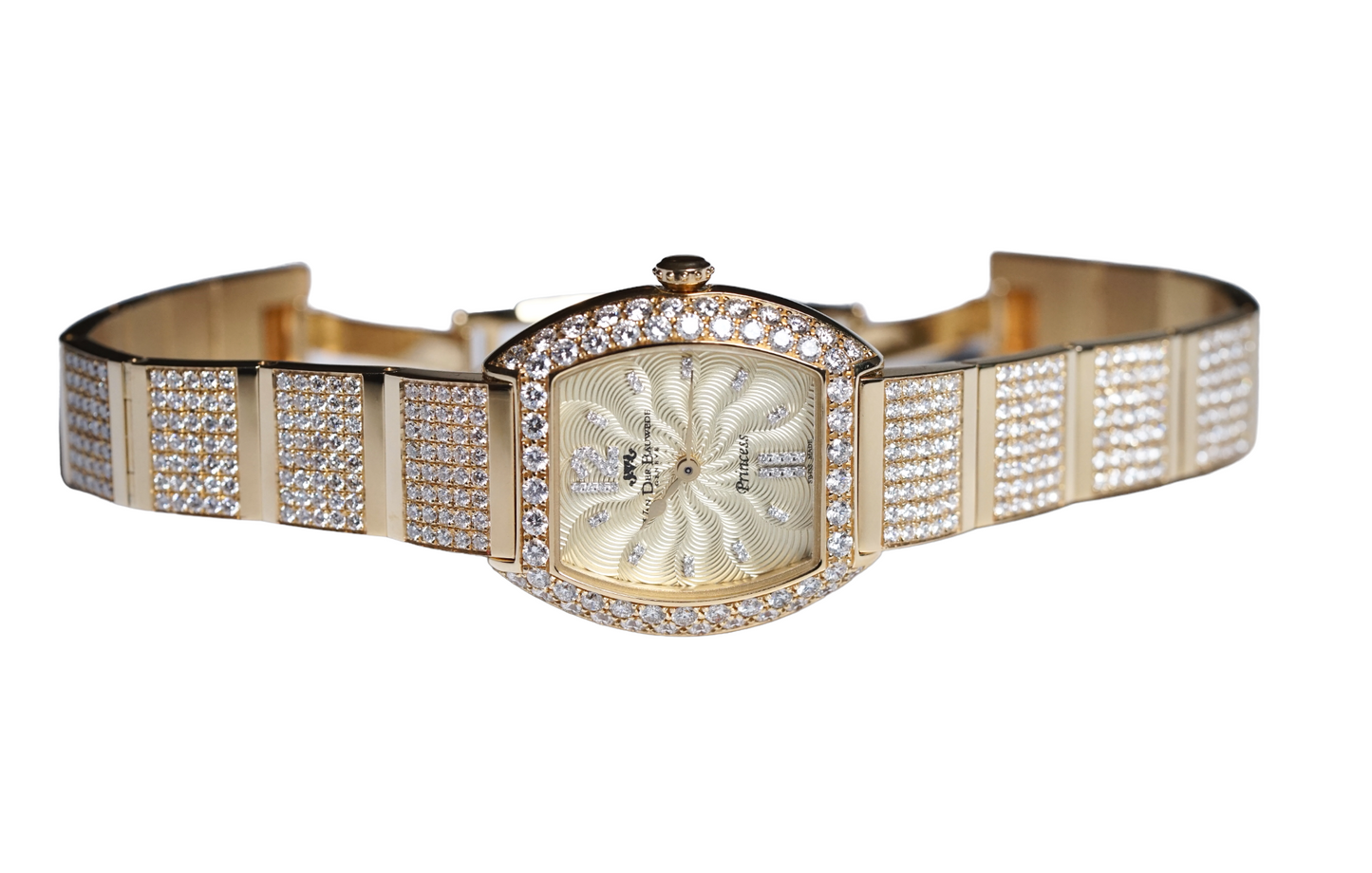 Van Der Bauwede Genève 'Princess' 18k Gold full diamonds paved jewel watch ca 1200 diamonds Unique Piece NEW