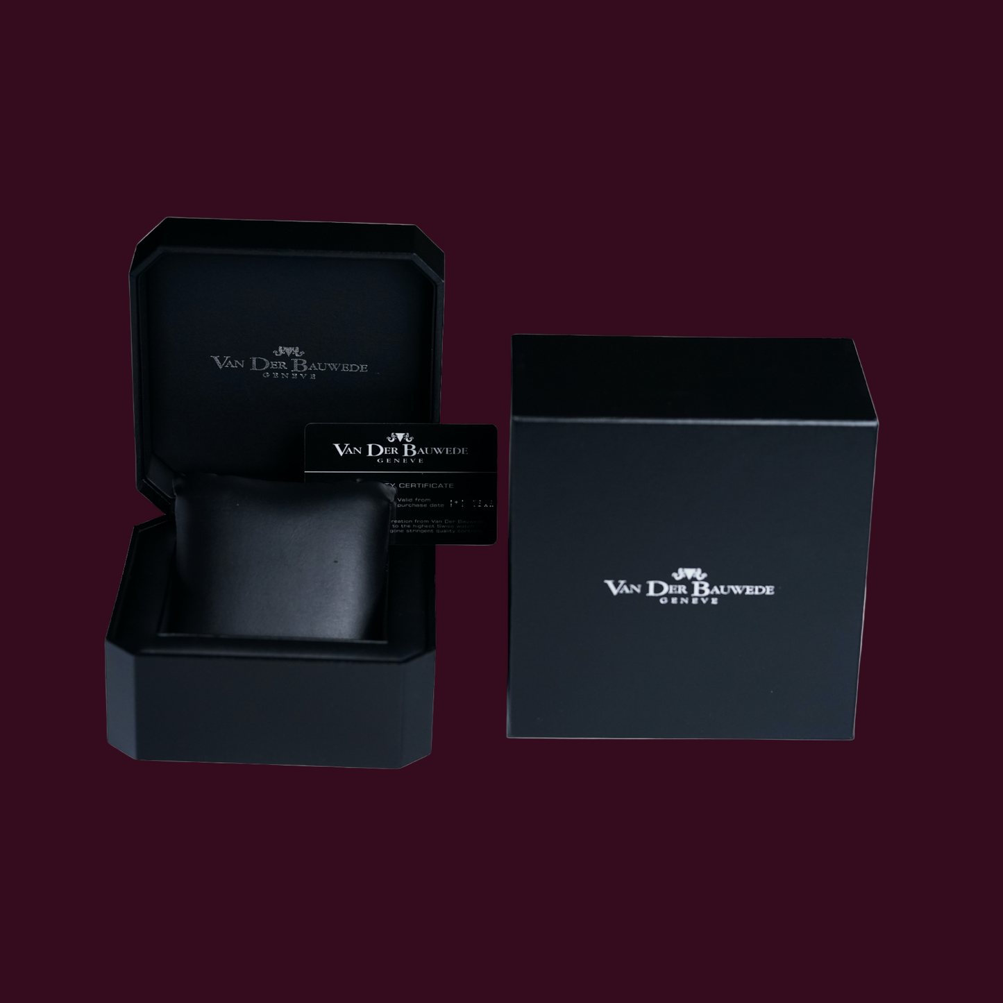 Van der Bauwede Victoria Magnum 'Python' White Gold set with White and Black Diamonds NEW