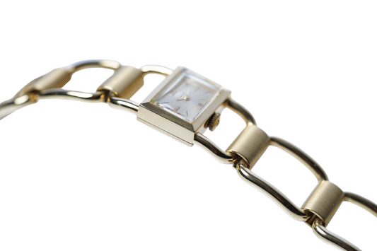 Jaeger-LeCoultre Fine Art Deco 18K Gold Braclet Watch Rare'