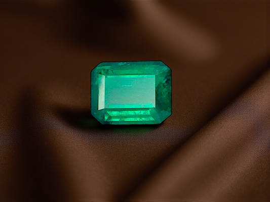 Emerald Emeraude gemstone of 7.34 ct. with Certificate