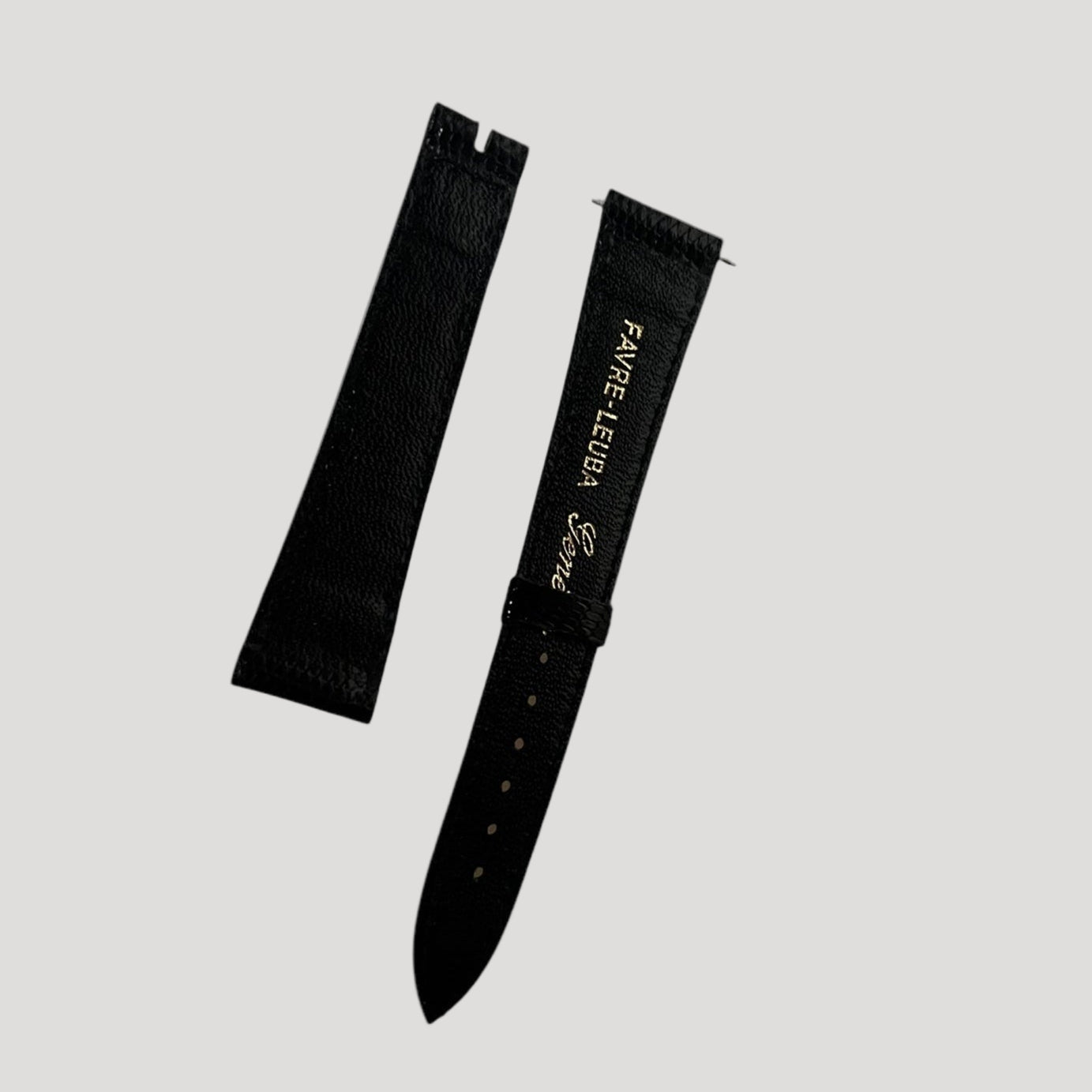 Favre Leuba New Black Leather Bracelet/Band/Strap 17 X 12 mm