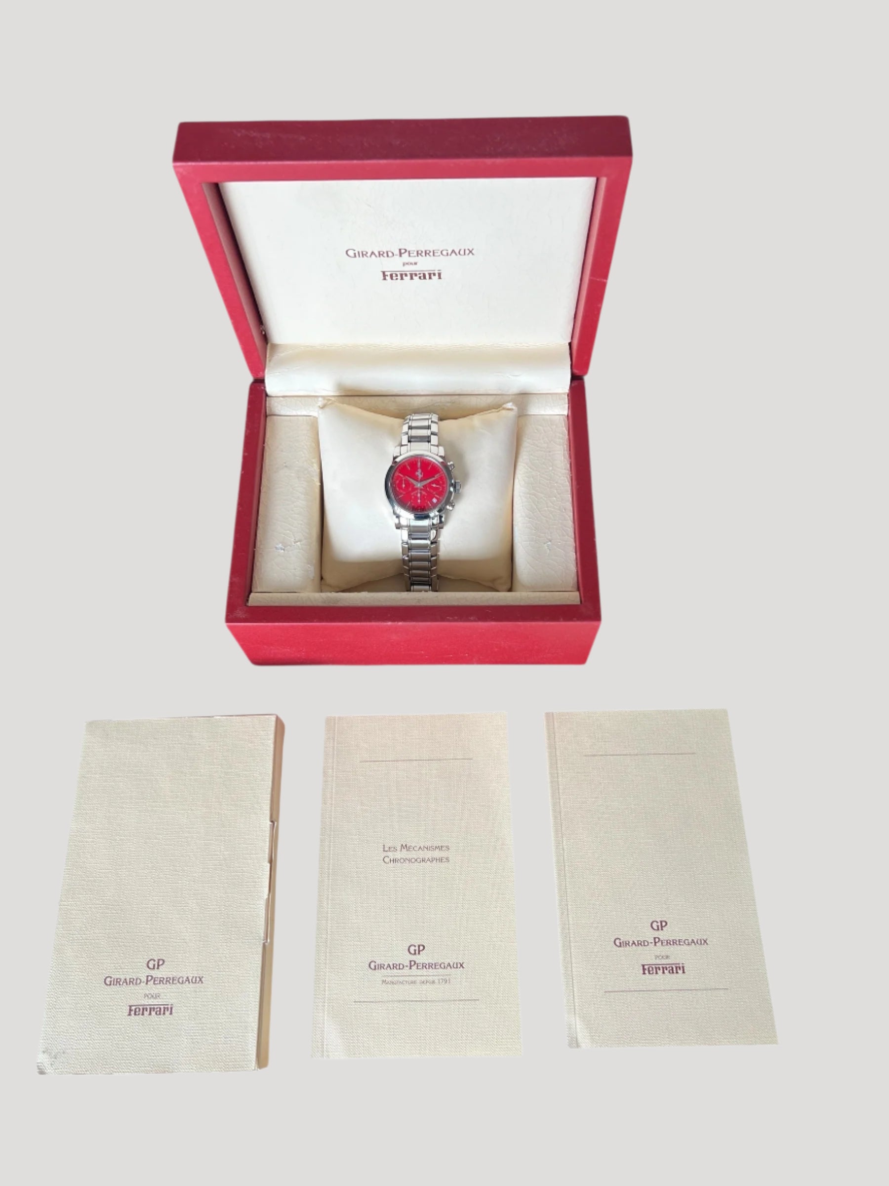 Ferrari Red Girard-Perregaux Chronograph Ref. 8020 Full Set
