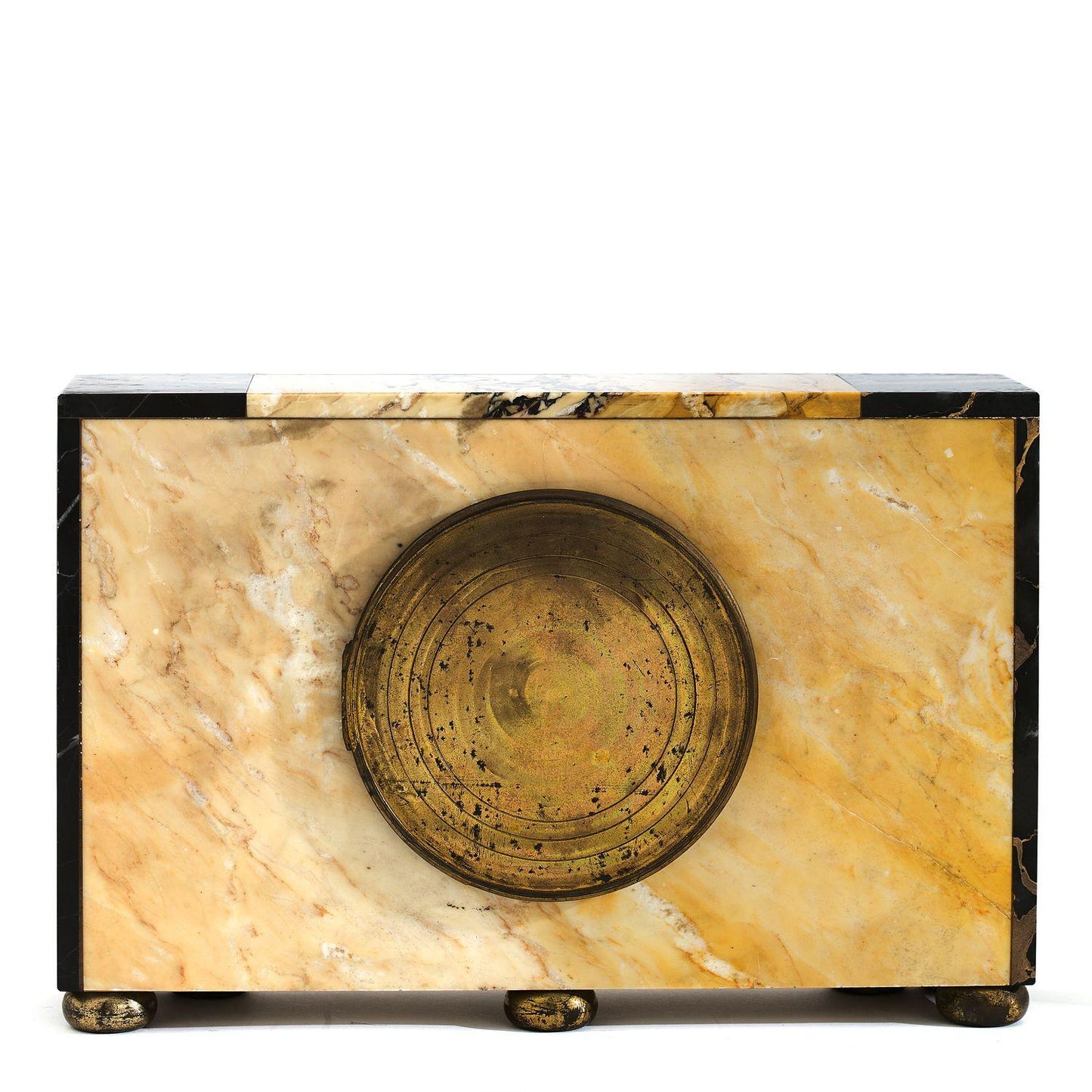 Leon Hatot ATO Large Marble Desk Clock Horloge Art-Deco 1930' Rare Collector'