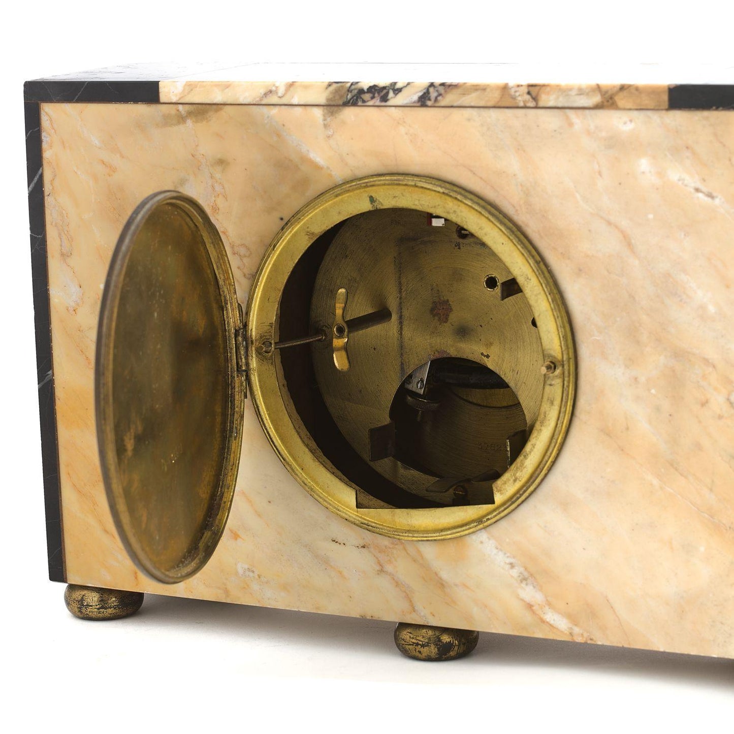 Leon Hatot ATO Large Marble Desk Clock Horloge Art-Deco 1930' Rare Collector'