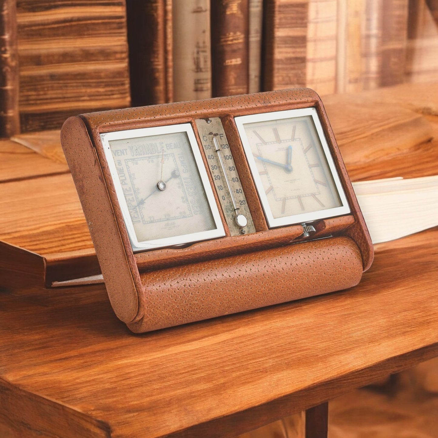 Jaeger-LeCoultre Ados Baromètre Pendulette / Desk Clock Art-Deco 8 jours Double 1930 'KIRBY BEARD Rare Collector'