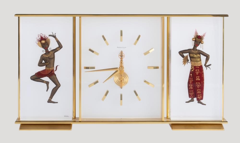 Jaeger-LeCoultre Important Oversized Marina 8 days Artwork Desk Clock 20th c Rare