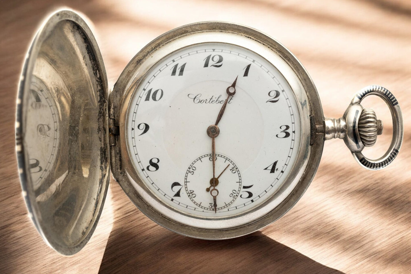 Cortébert Silver Niel Pocket Watch / Montre de poche/ Taschenuhr