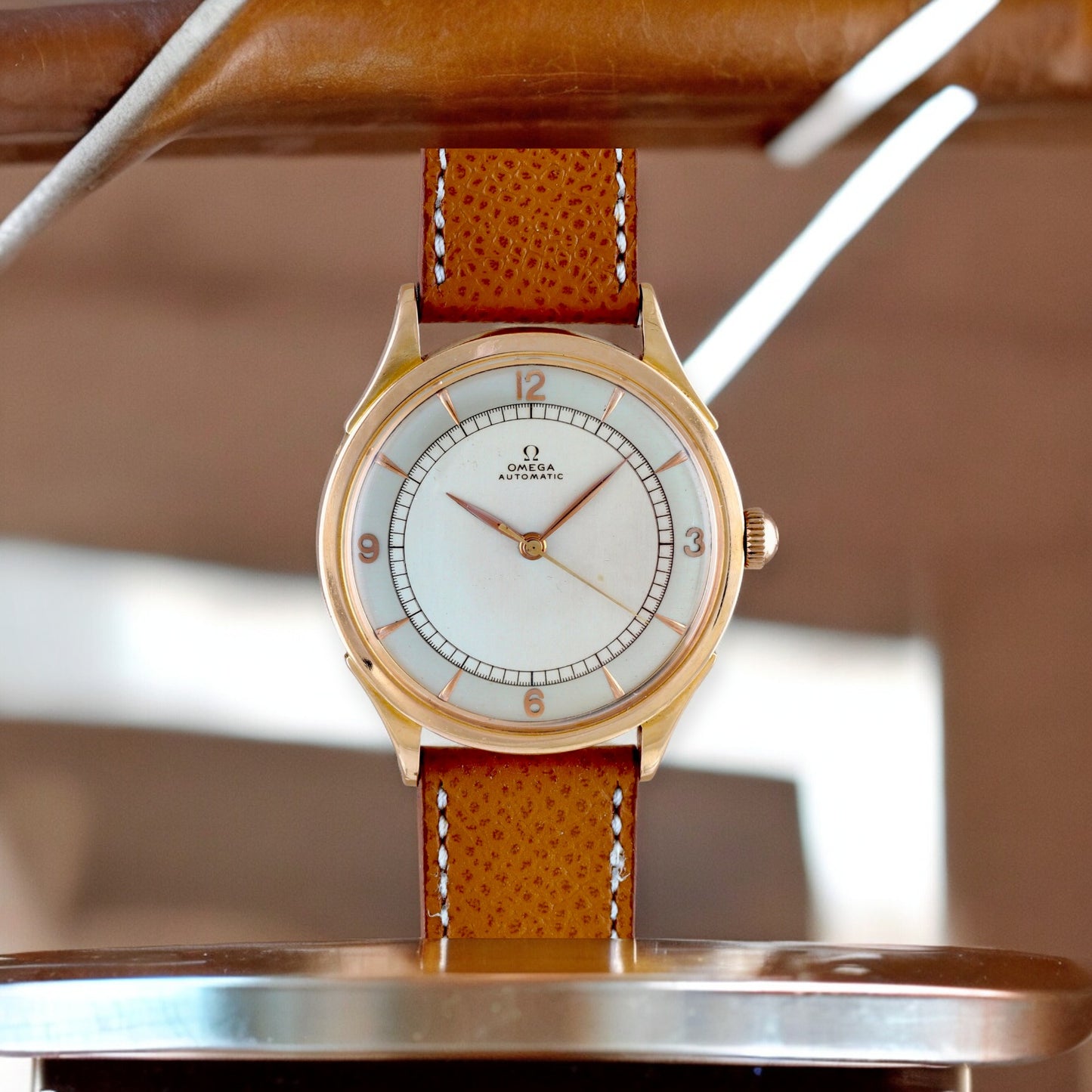 Omega 18k Rose Gold Automatic with bumpers ca 1944
