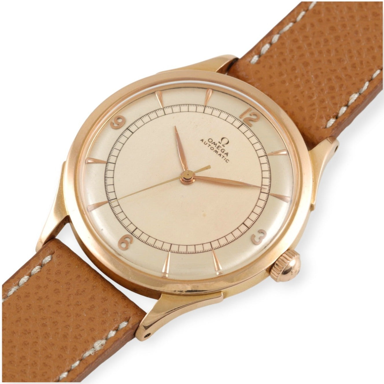 Omega 18k Rose Gold Automatic with bumpers ca 1944