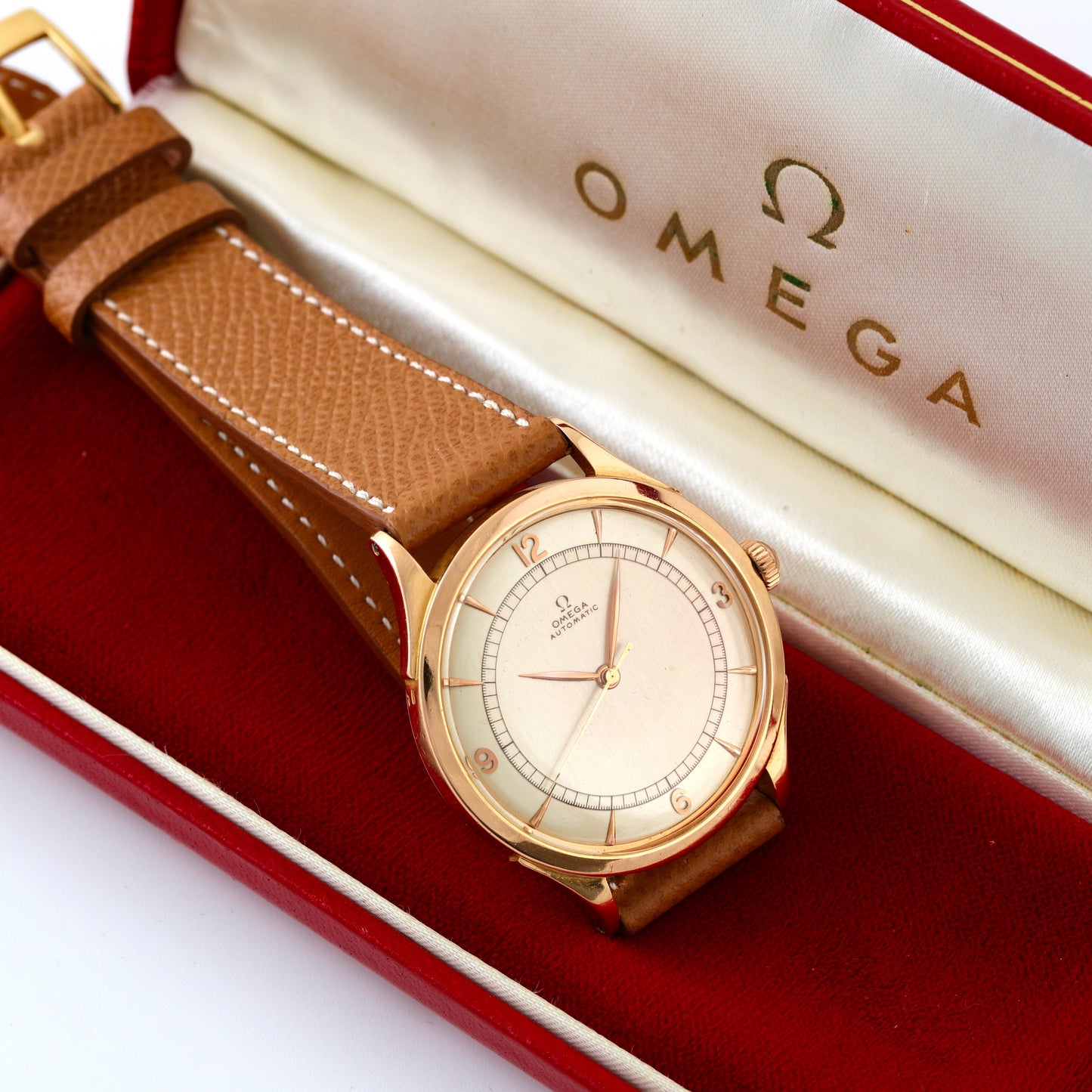 Omega 18k Rose Gold Automatic with bumpers ca 1944